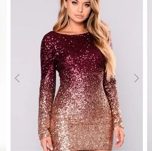 Rose gold Sequin mini dress